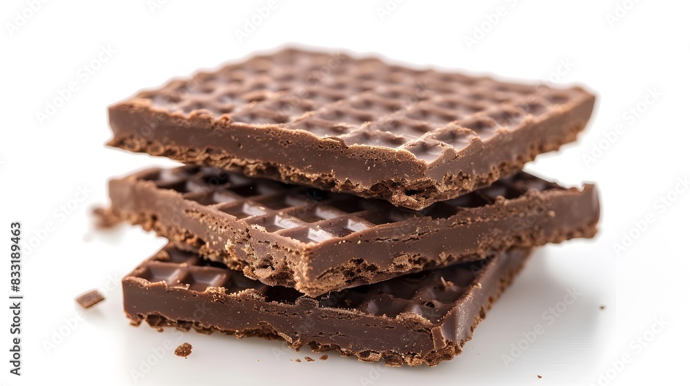Chocolate wafer sticks isolated on a white background Chocolate wafer sticks isolated on a white background