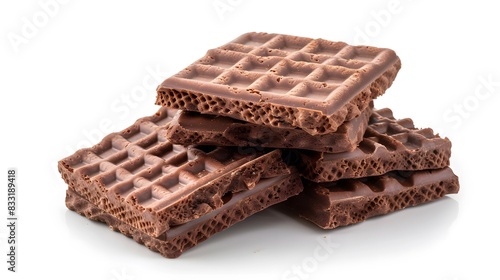  Chocolate wafer sticks isolated on a white background