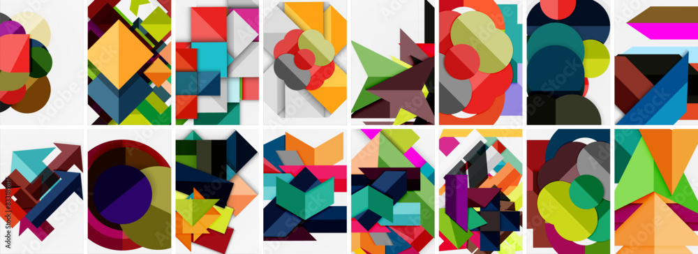 Trendy minimal colorful geometric shapes. Abstract background collection. Vector Illustration For Wallpaper, Banner, Background, Card, Book Illustration, landing page Trendy minimal colorful geometric shapes. Abstract background collection. Vector Illustration For Wallpaper, Banner, Background, Card, Book Illustration, landing page
