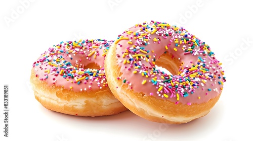 donut with sprinkles isolated on white background