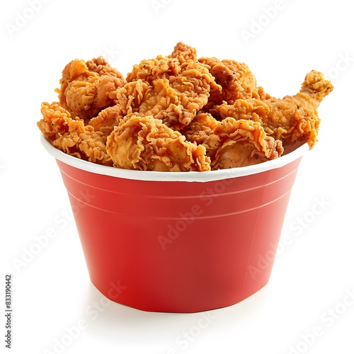 Fried chicken hot wings on a red bucket
