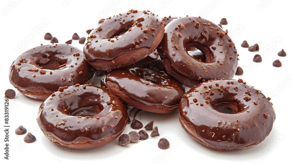 chocolate donut isolated on white chocolate donut isolated on white