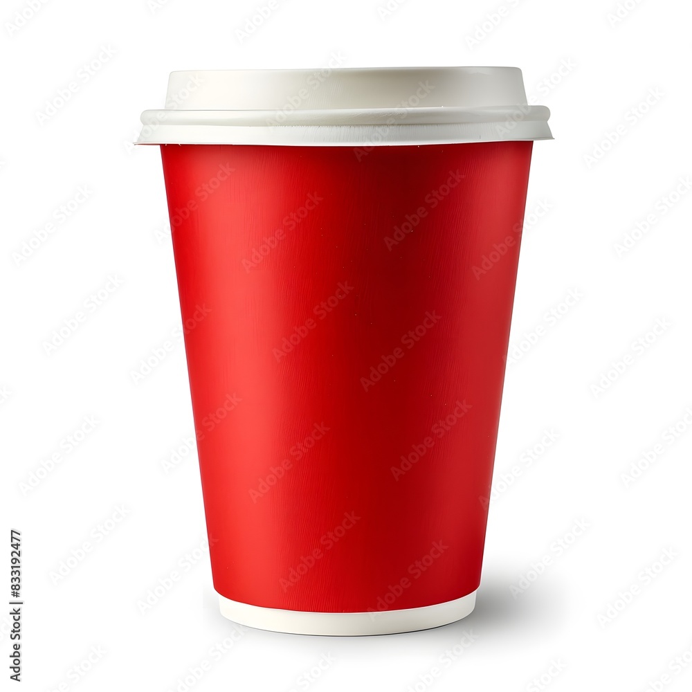 Red Paper coffee cup isolated on a white background Red Paper coffee cup isolated on a white background