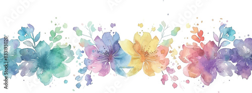 watercolor flowers borders, cute, pastel colors, elegance,  for design