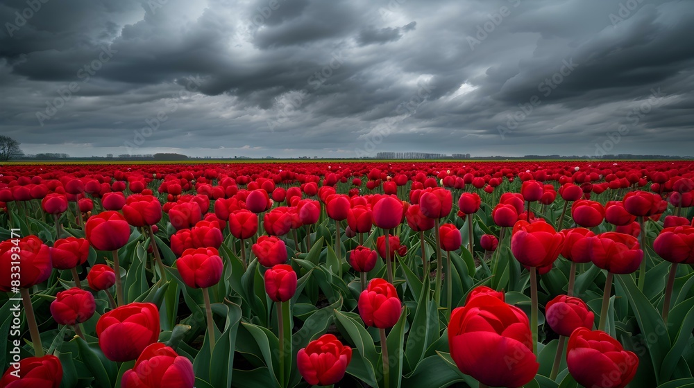 field red tulips image