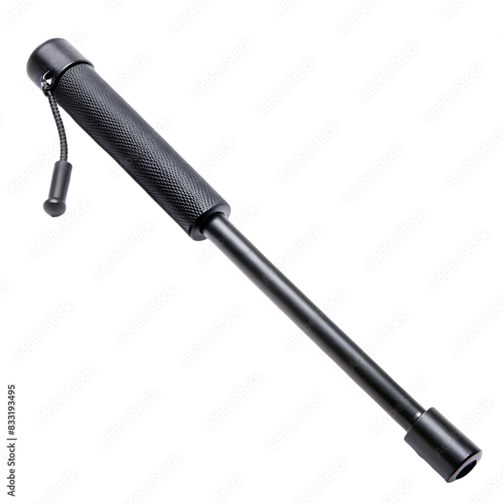 expandable black baton on transparent background expandable black baton on transparent background