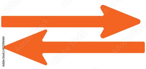 Straight long double vector arrow. Horizontal long straight arrow with two left and right pointers. Black width symbol isolated on white background