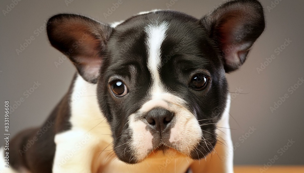 Charming Baby French Bulldog: Studio Portrait of a Cute Little Pup Charming Baby French Bulldog: Studio Portrait of a Cute Little Pup