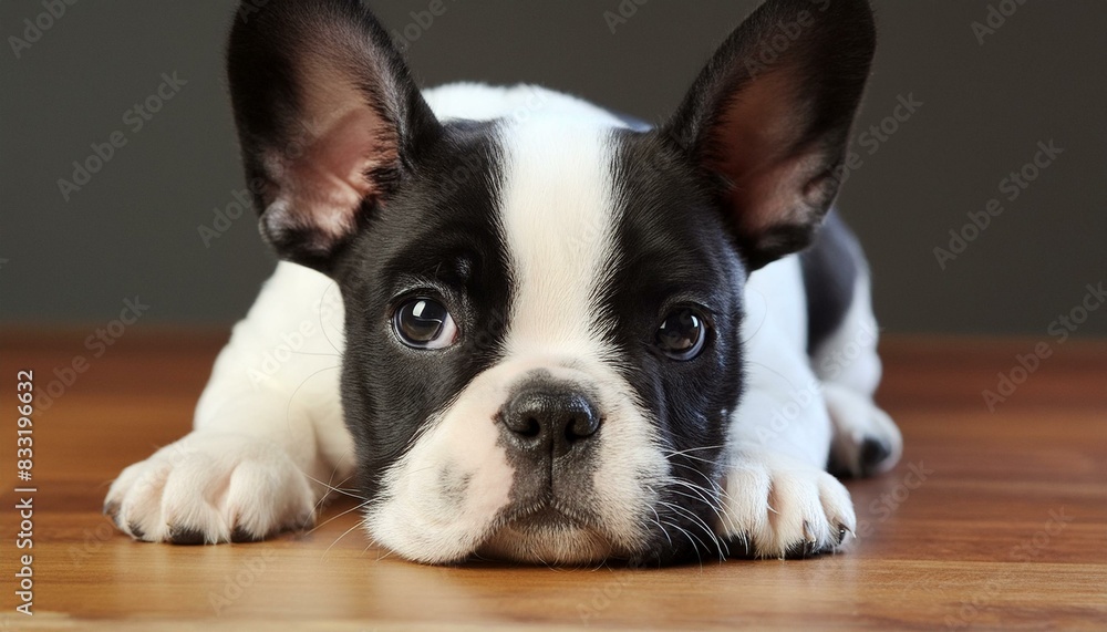 Charming Baby French Bulldog: Studio Portrait of a Cute Little Pup Charming Baby French Bulldog: Studio Portrait of a Cute Little Pup