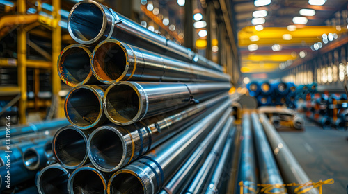 high quality galvanized steel pipe on the modern factory  © Kateryna Kordubailo