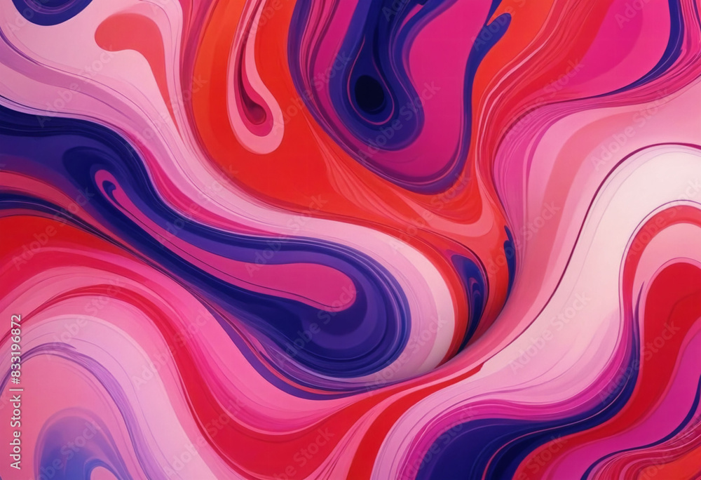Close-up shot of a vibrant red and pink painting, perfect for art and design projects Close-up shot of a vibrant red and pink painting, perfect for art and design projects