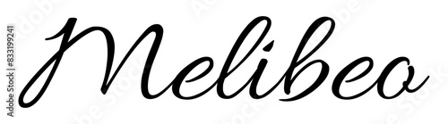 Melibeo - black color - name written - ideal for websites, presentations, greetings, banners, cards, t-shirt, sweatshirt, prints, cricut, silhouette, sublimation, tag