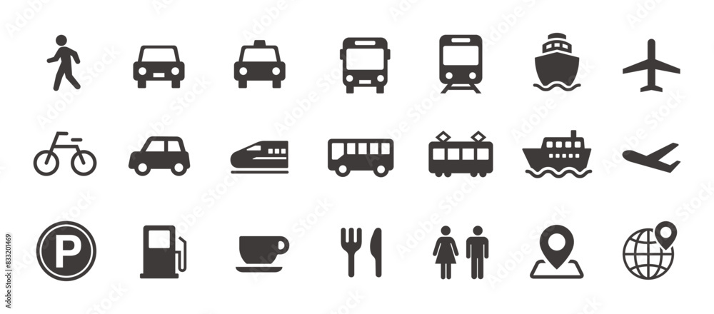 Road Transport Icon Set. Vector Illustration. Road Transport Icon Set. Vector Illustration.