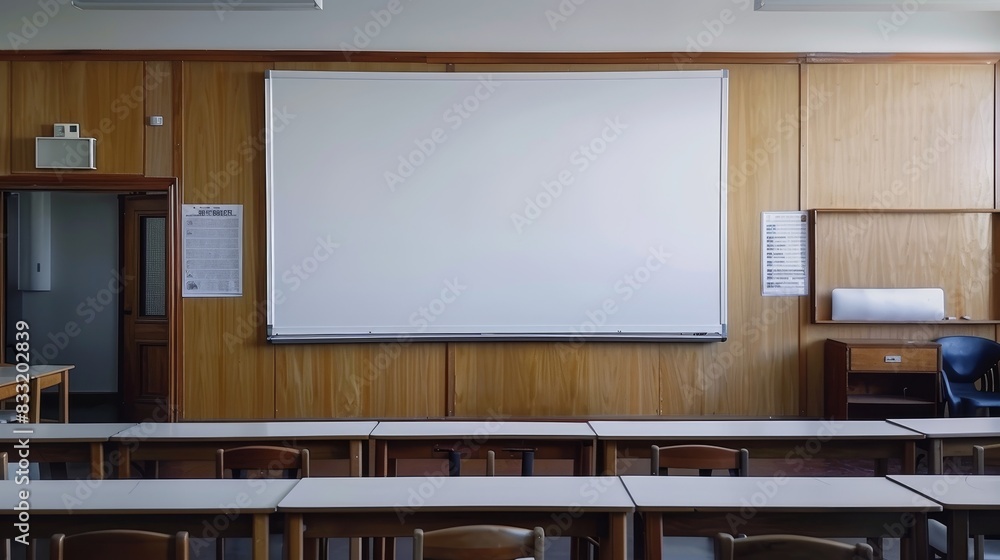 Detailed shot of a white board with a focus on its blank surface, providing space for custom text or marketing content Detailed shot of a white board with a focus on its blank surface, providing space for custom text or marketing content