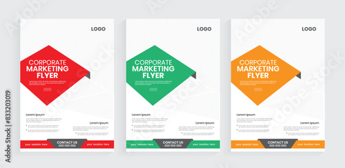A4 marketing flier design, Set of bundle flyers, poster, leaflet, and handout templates. Perfect design elements for business advertising graphic templates.