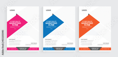 A4 marketing flier design, Set of bundle flyers, poster, leaflet, and handout templates. Perfect design elements for business advertising graphic templates.