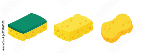 Scrub sponge. dish washing tool vector illustration