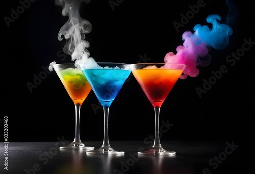 Wallpaper Mural a series of colorful cocktails with smoke coming out of them. Torontodigital.ca