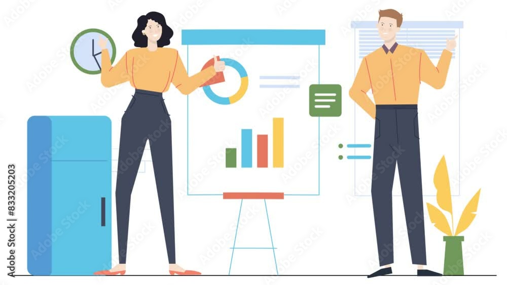 business partner meeting and discussion illustration. business animation video business partner meeting and discussion illustration. business animation video