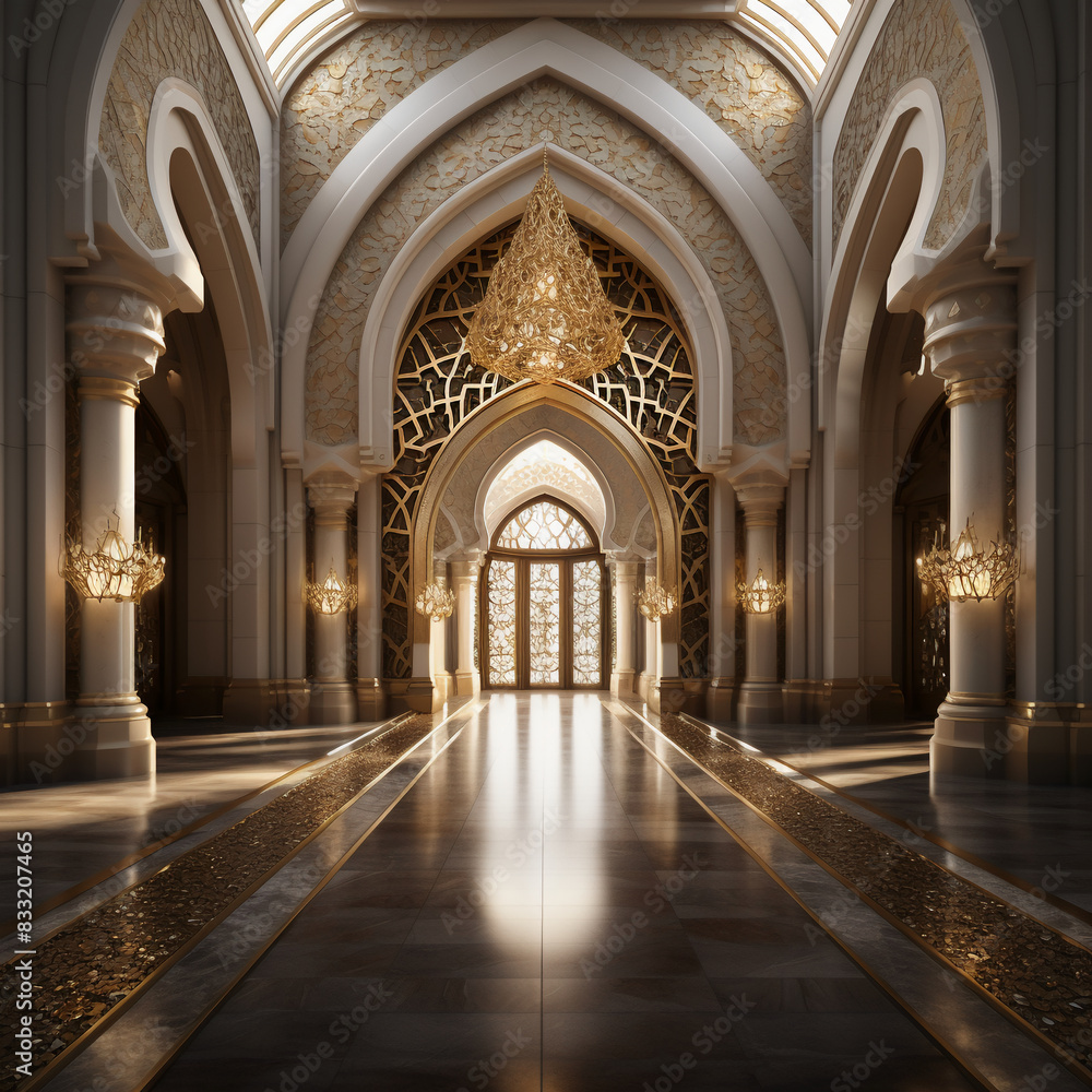 Obraz premium Stunningly Realistic 3D Render of an Eid al-Adha Design