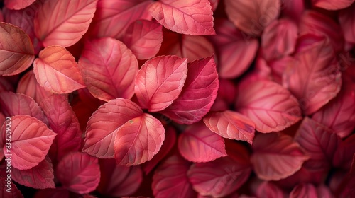 Macro shot many pink leaves spread together to form a beautiful pattern. 