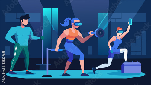Aspiring athletes train like never before with a virtual reality strength and conditioning coach who uses immersive environments and simulations to. Vector illustration