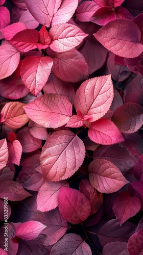 Macro shot many pink leaves spread together to form a beautiful pattern. 