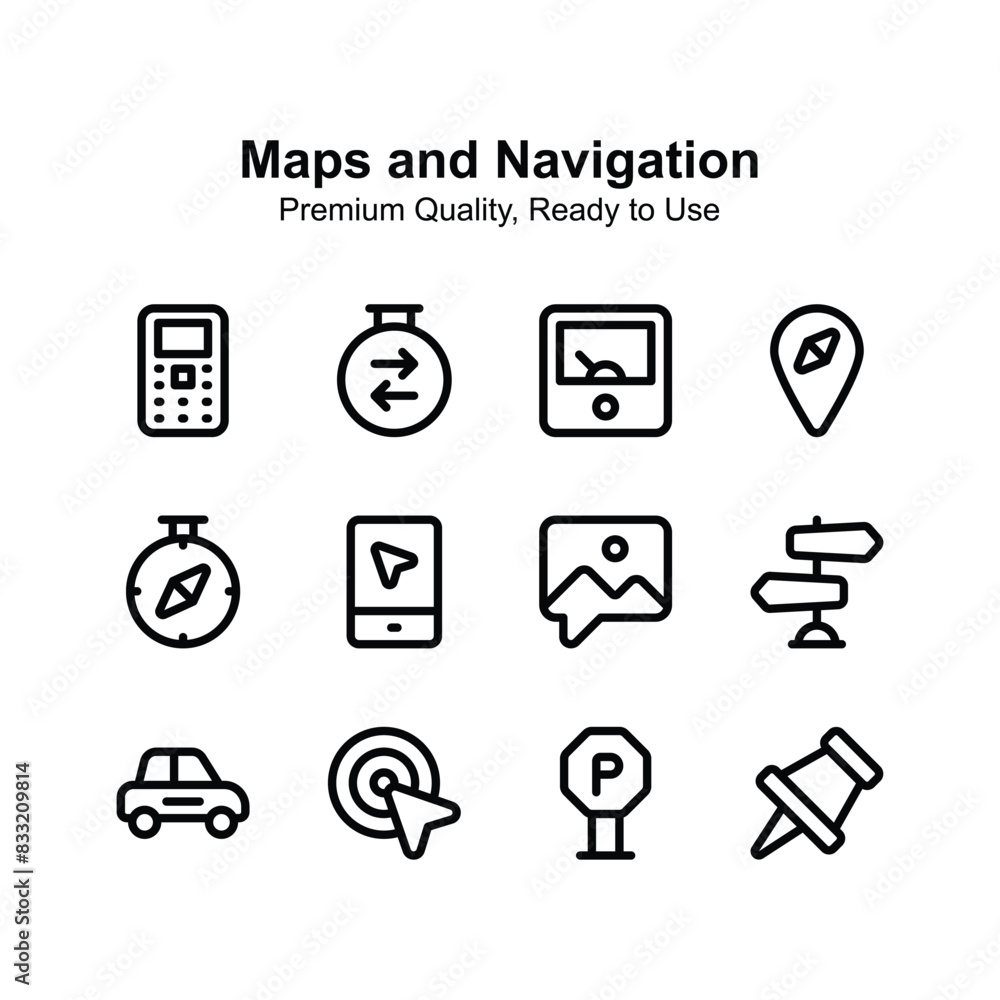 Well design maps and navigation icons up for premium use Well design maps and navigation icons up for premium use
