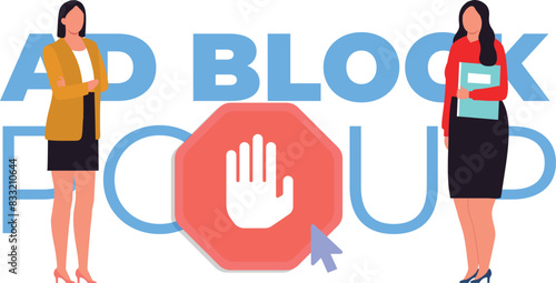 The girls are talking about the ad block popup.