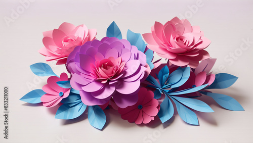 pink and purple paper flowers