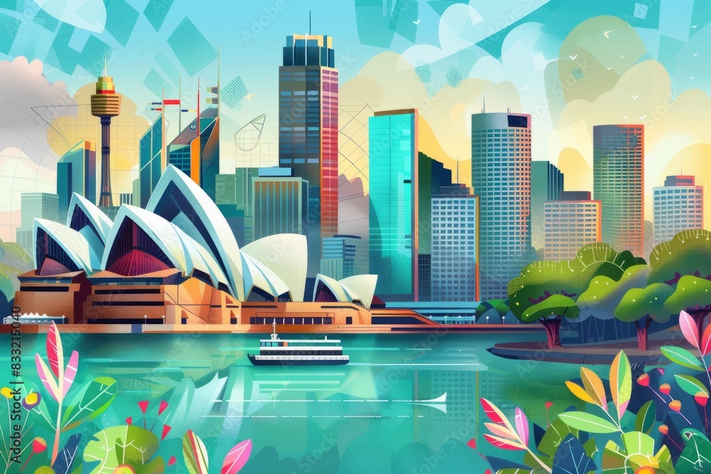Fototapeta premium Illustration of Sydney city 