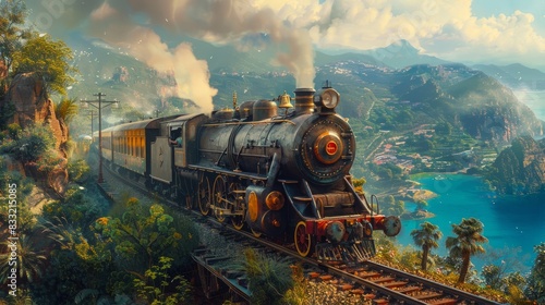 Write a story where an express train journey leads to an unexpected adventure.  photo