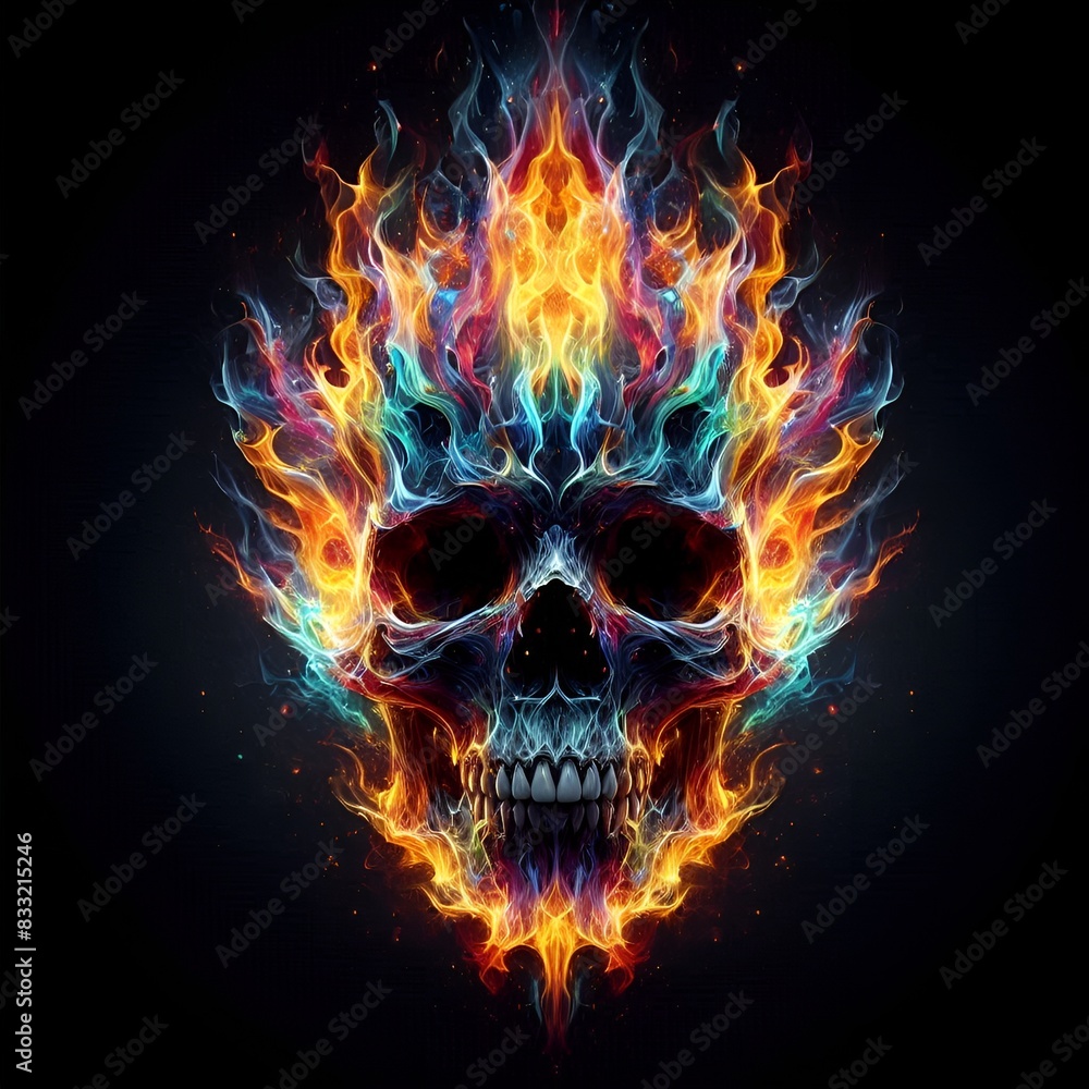 skull on fire skull on fire