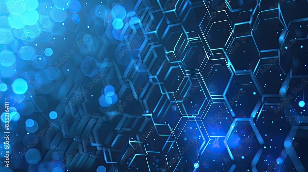 Abstract blue technology hexagonal background Abstract blue technology hexagonal background