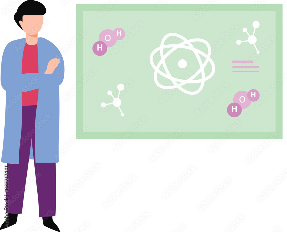 The scientist is standing in the science lab. The scientist is standing in the science lab.
