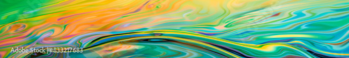 Psychedelic Fluid Art with Swirling Patterns of Green and Yellow