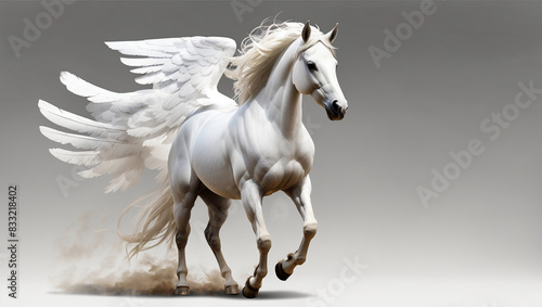 a white horse with wings. 