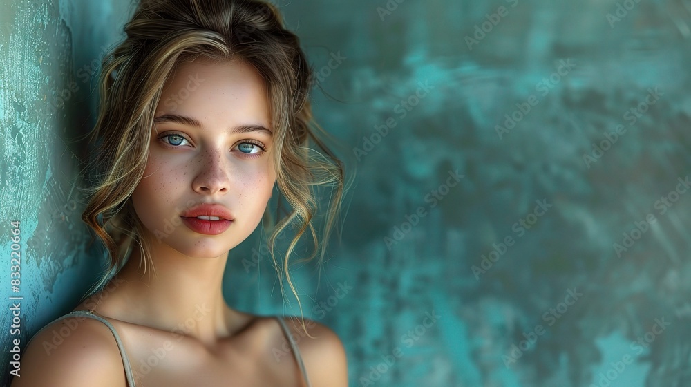 beautiful female with radiant skin, her pose elegant and serene beautiful female with radiant skin, her pose elegant and serene