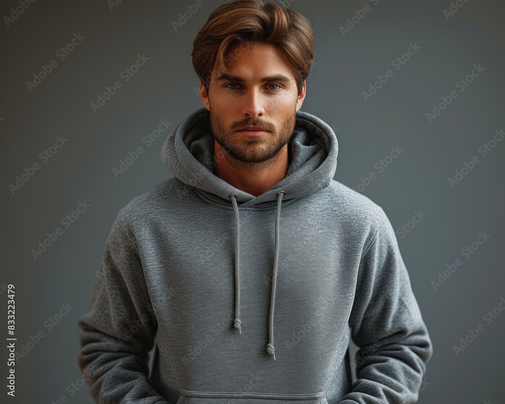 Photo of a man wearing a tshirt with space for the design Photo of a man wearing a tshirt with space for the design
