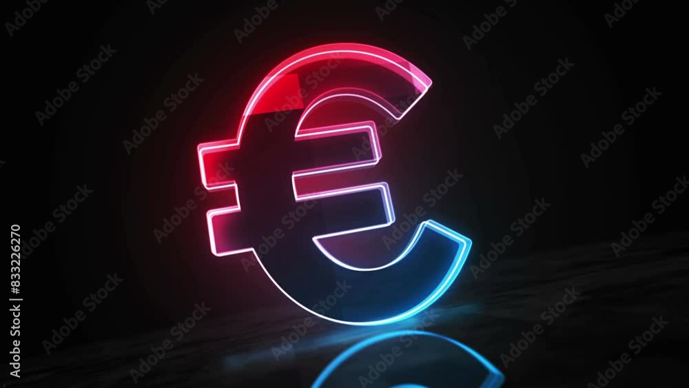 Euro money EUR finance symbol digital abstract concept holographic glass. Cyber technology and computer background 3d object. Euro money EUR finance symbol digital abstract concept holographic glass. Cyber technology and computer background 3d object.