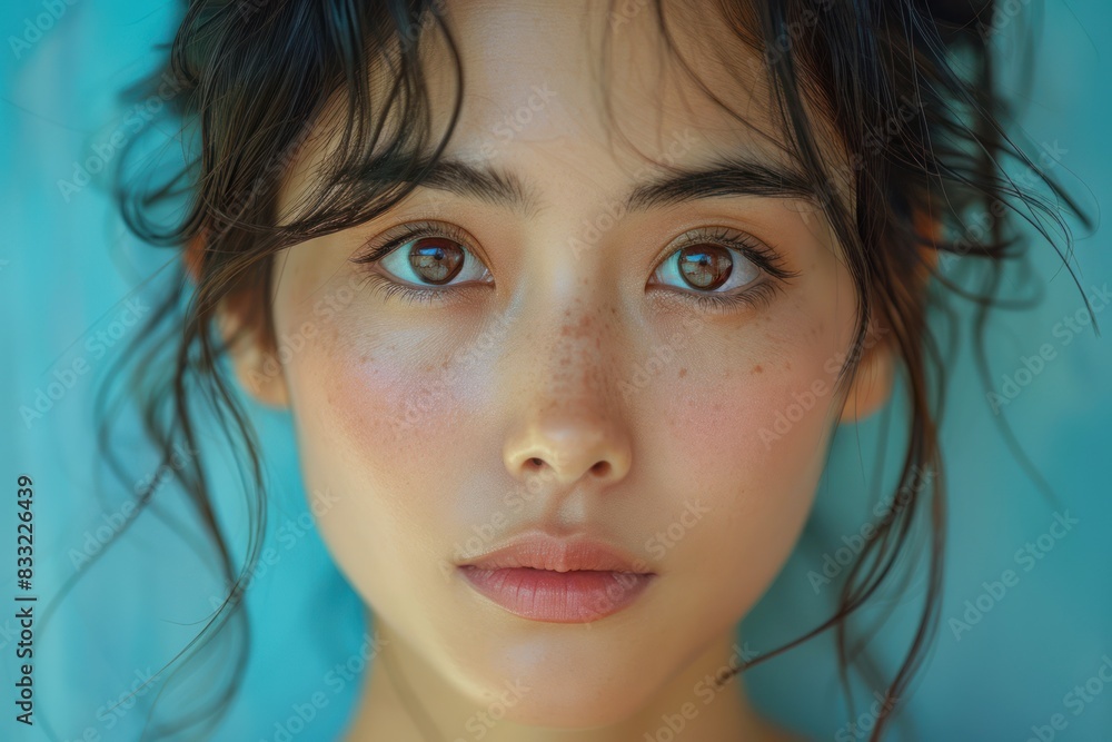 Photo portrait of a woman with full makeup Photo portrait of a woman with full makeup