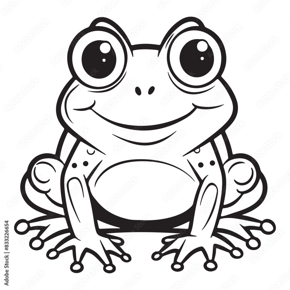 Cute simple frog icon logo, black vector illustration on white background Cute simple frog icon logo, black vector illustration on white background
