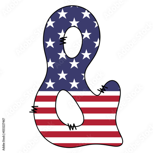 American Flag Forms the Letter ampersand