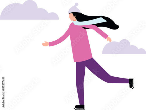 The girl is doing ice skating.