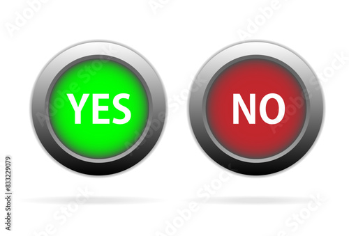 Yes and No buttons set, Buttons Website. Vector illustration.
