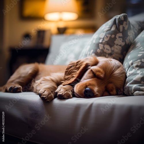 dog sleeping on the couch