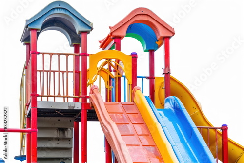 Playground for kid on white background  slide for kids  outdoor activity