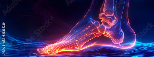 Neon Glowing Foot Anatomy