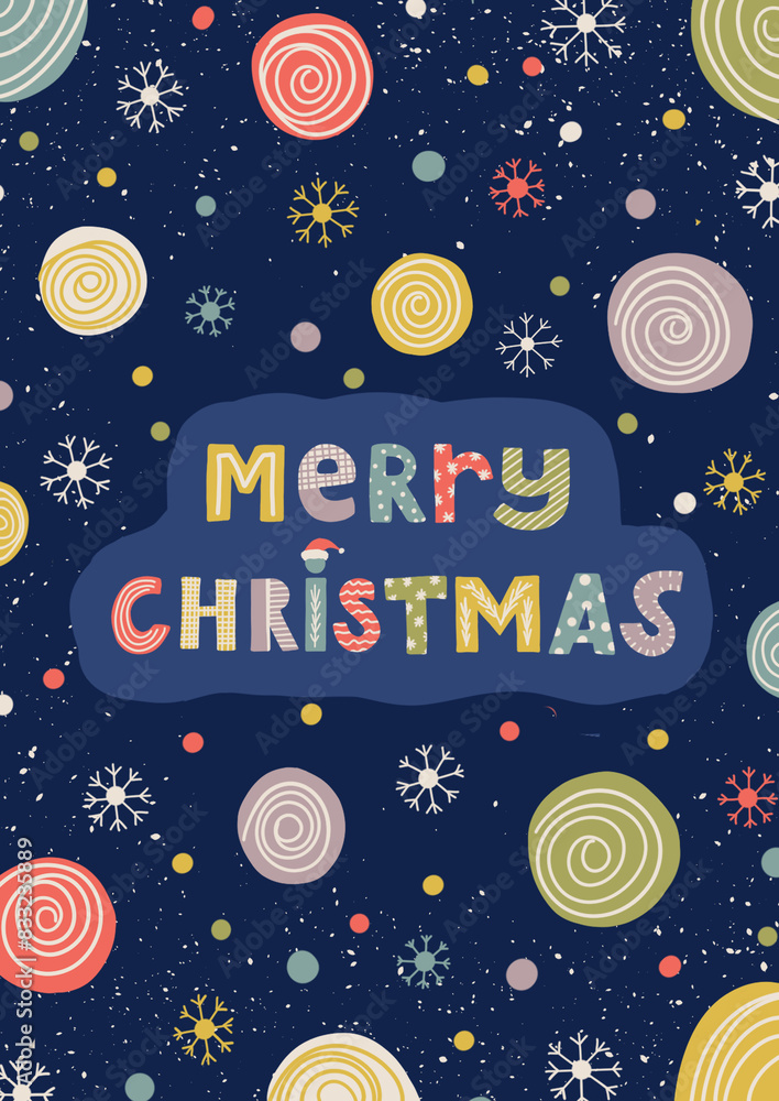 Fototapeta premium greeting card merry christmas congratulations celebrate
