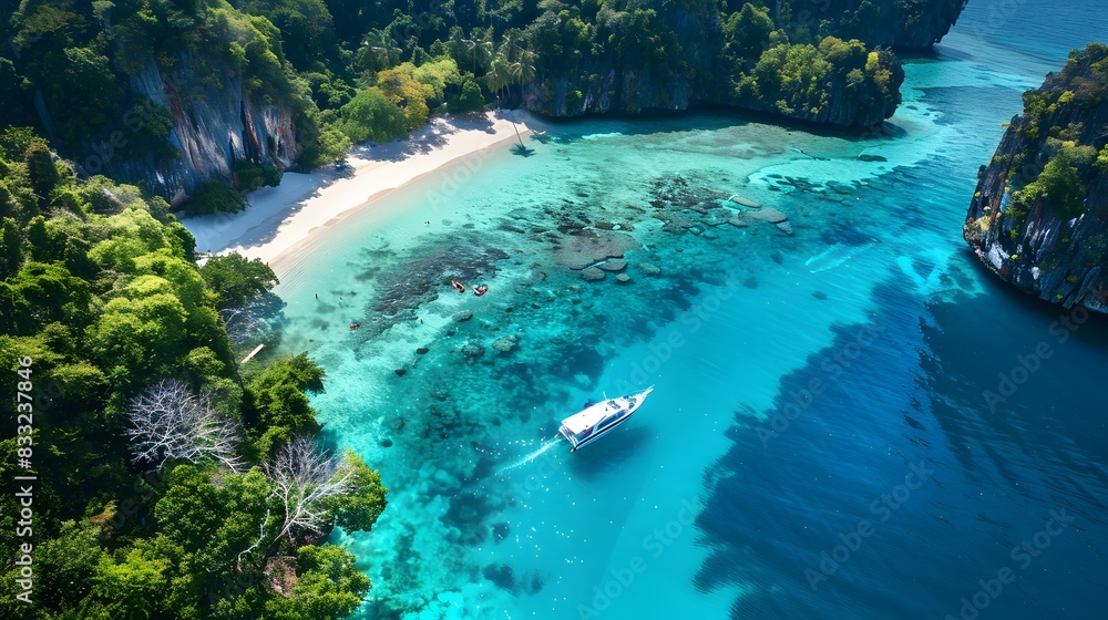 Obraz premium top view beautiful love island
